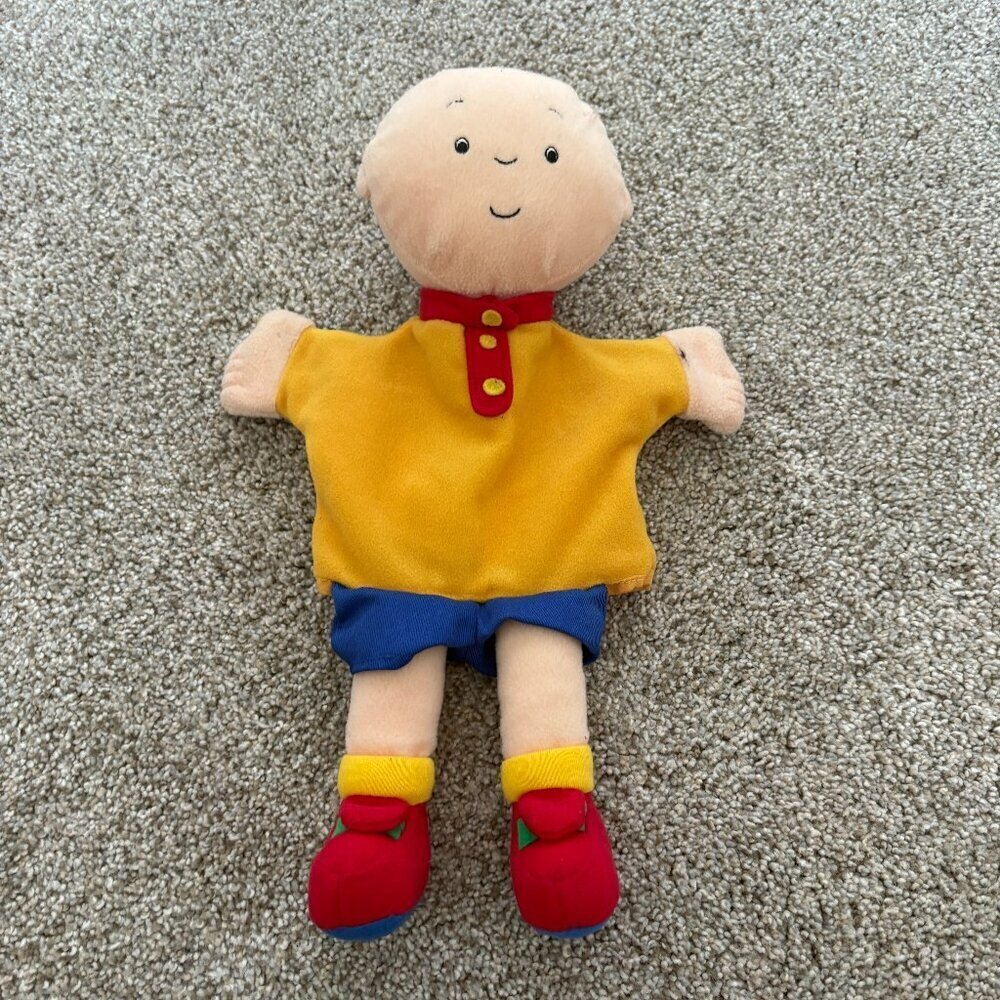Vintage Caillou Plush Hand Puppet Doll 2002 Missing Hat